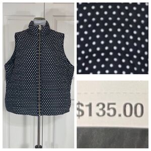 Michael Kors black and white polka dot vest